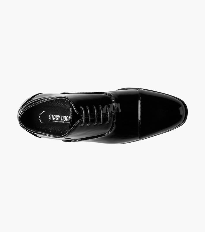 Stacy Adams Gala Patent Cap Toe Oxford Tuxedo Shoes - Black Patent - Upscale Men's Fashion