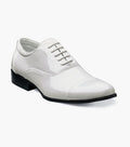 Stacy Adams Gala Patent Cap Toe Oxford Tuxedo Shoes - White Patent - Upscale Men's Fashion