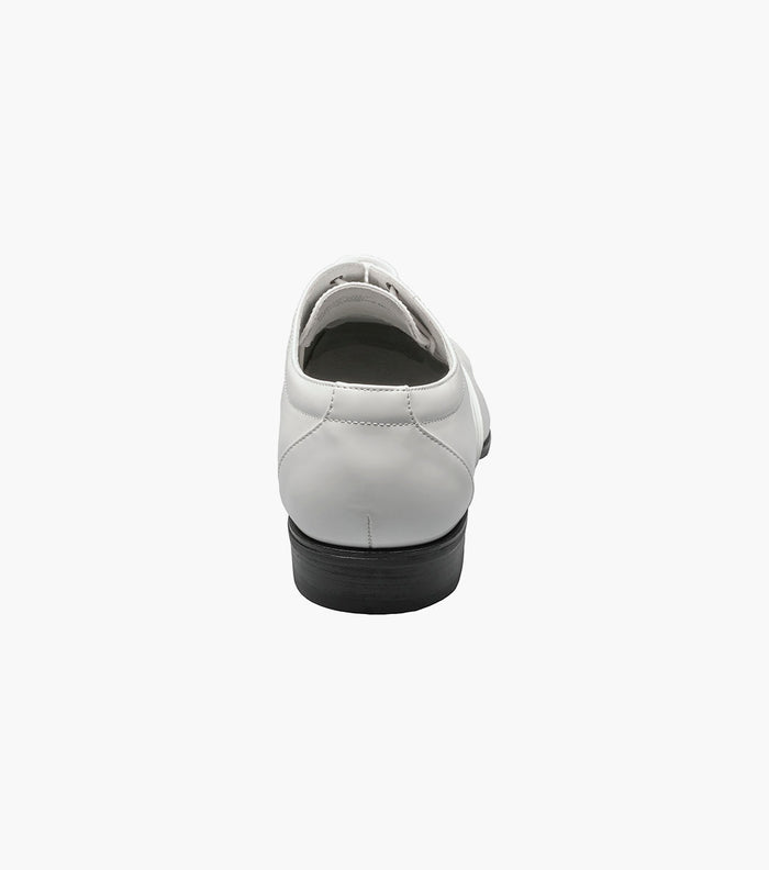 Stacy Adams Gala Patent Cap Toe Oxford Tuxedo Shoes - White Patent - Upscale Men's Fashion