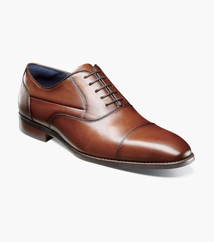 Stacy Adams Kallum Cap Toe Oxford Dress Shoes - Cognac - Upscale Men's Fashion