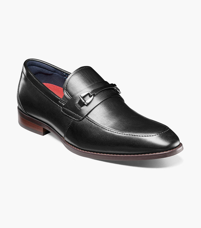 Stacy Adams Kaylor Moc Toe Bit Slip-On Dress Shoes - Black - Upscale Men's Fashion