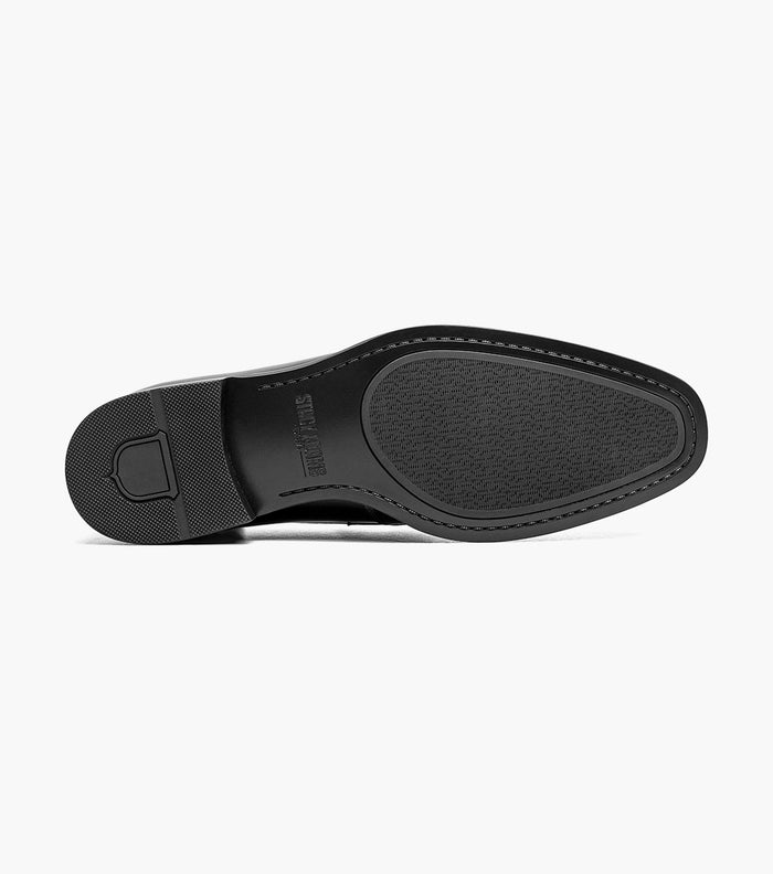 Stacy Adams Lawton Moc Toe Bit Slip-On Shoes - Black - Upscale Men's Fashion