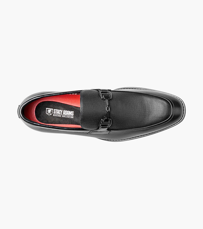 Stacy Adams Lawton Moc Toe Bit Slip-On Shoes - Black - Upscale Men's Fashion