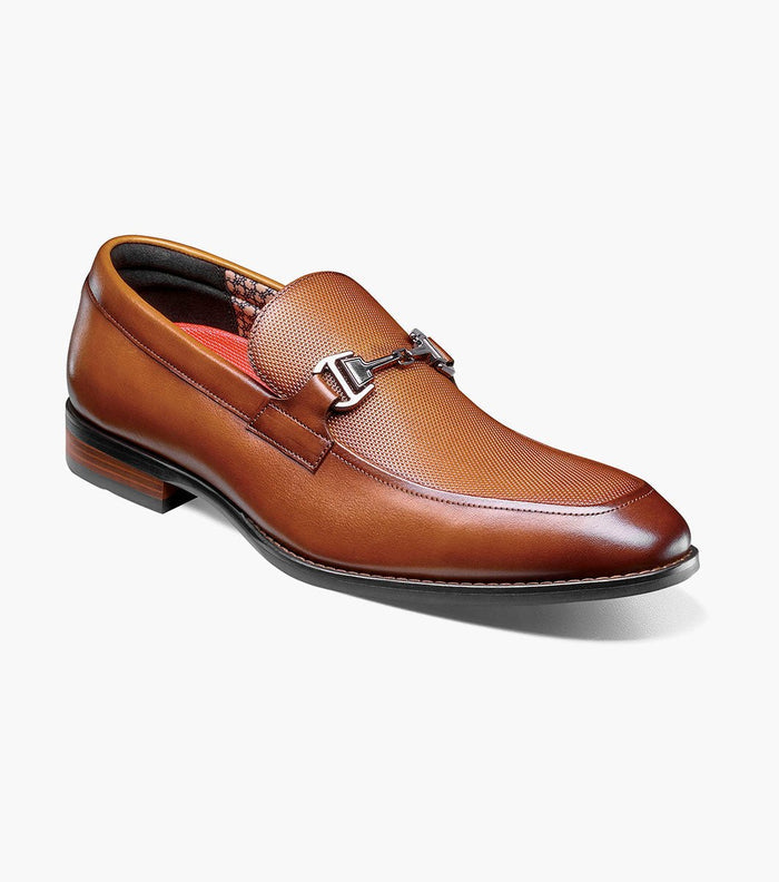 Stacy Adams Lawton Moc Toe Bit Slip-On Shoes - Cognac - Upscale Men's Fashion