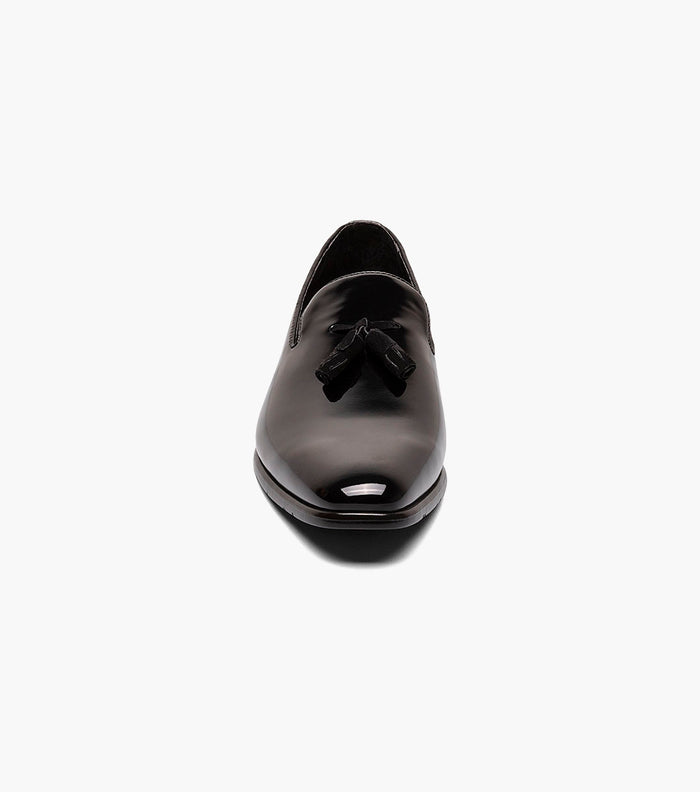 Stacy Adams Phoenix Patent Plain Toe Tassel Slip-On Dress Shoes - Black Patent - Upscale Men's Fashion