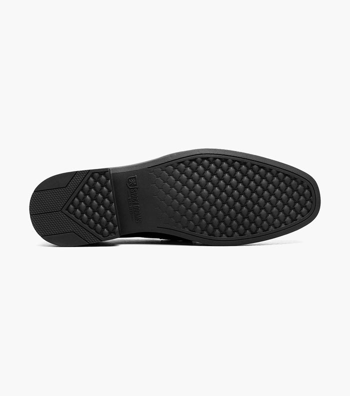 Stacy Adams Richmont Moc Toe Bit Loafers - Black Tumbled - Upscale Men's Fashion