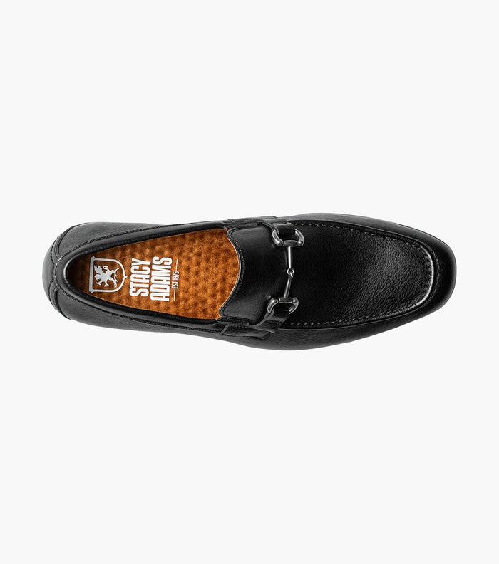 Stacy Adams Richmont Moc Toe Bit Loafers - Black Tumbled - Upscale Men's Fashion