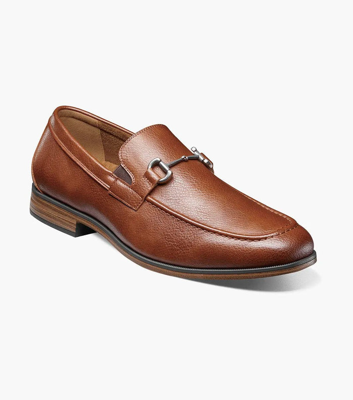 Stacy Adams Richmont Moc Toe Bit Loafers - Cognac Tumbled - Upscale Men's Fashion