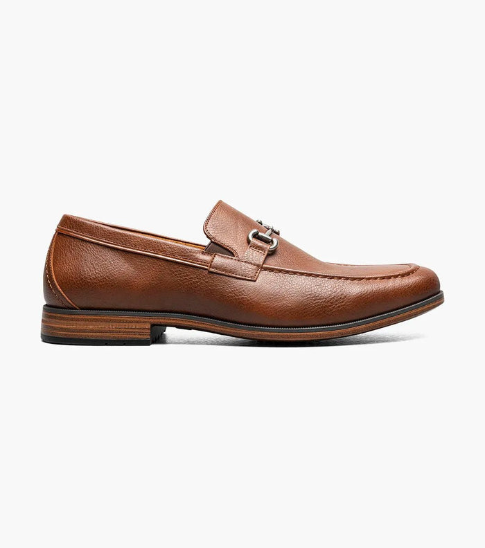 Stacy Adams Richmont Moc Toe Bit Loafers - Cognac Tumbled - Upscale Men's Fashion