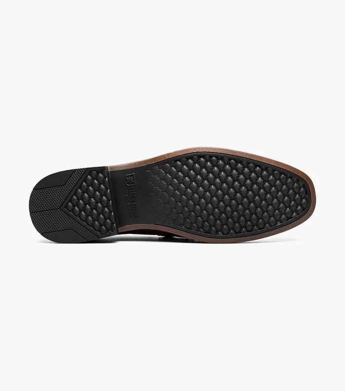 Stacy Adams Richmont Moc Toe Bit Loafers - Cognac Tumbled - Upscale Men's Fashion