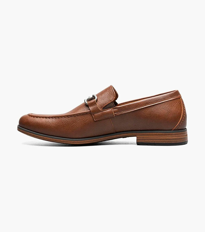 Stacy Adams Richmont Moc Toe Bit Loafers - Cognac Tumbled - Upscale Men's Fashion