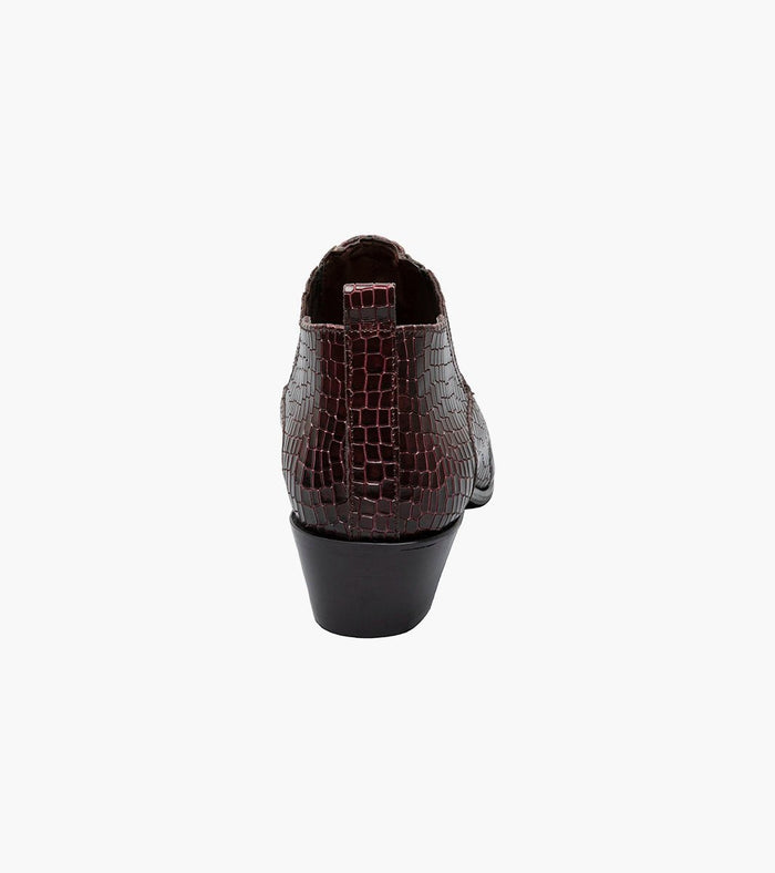 Stacy Adams Sandoval Burgundy Crocodile Print Cuban Heel Boot - Upscale Men's Fashion