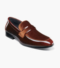 Stacy Adams Spratley Brown Velour Patent Moc Toe Loafers - Upscale Men's Fashion