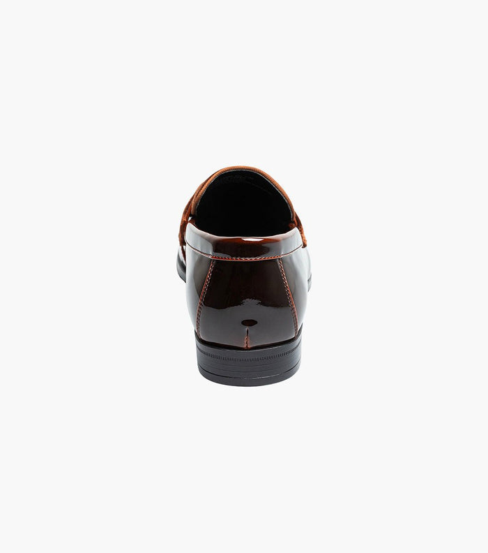 Stacy Adams Spratley Brown Velour Patent Moc Toe Loafers - Upscale Men's Fashion