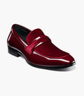 Stacy Adams Spratley Burgundy Velour Patent Moc Toe Loafers - Upscale Men's Fashion