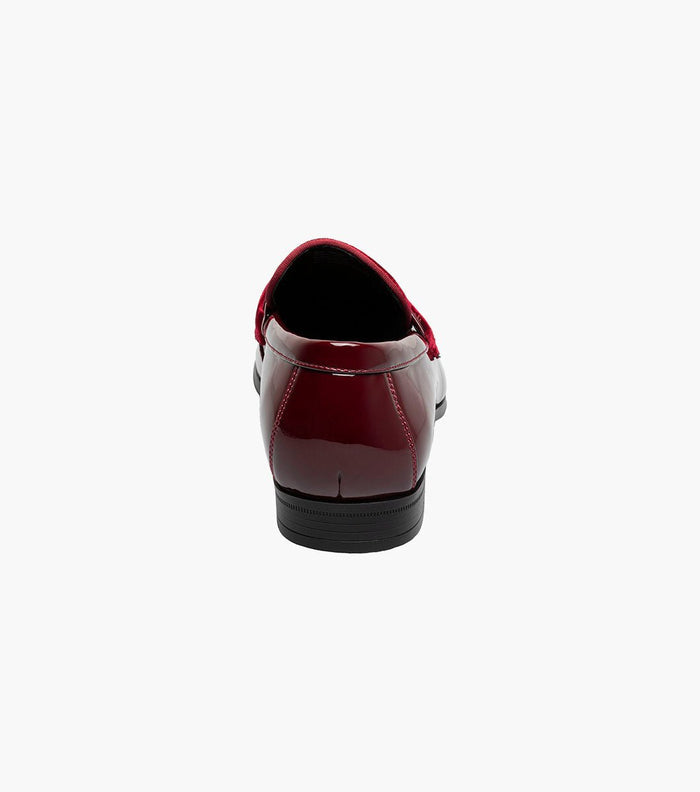 Stacy Adams Spratley Burgundy Velour Patent Moc Toe Loafers - Upscale Men's Fashion