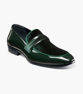 Stacy Adams Spratley Green Velour Patent Moc Toe Loafers - Upscale Men's Fashion