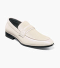 Stacy Adams Spratley Ivory Velour Patent Moc Toe Loafers - Upscale Men's Fashion