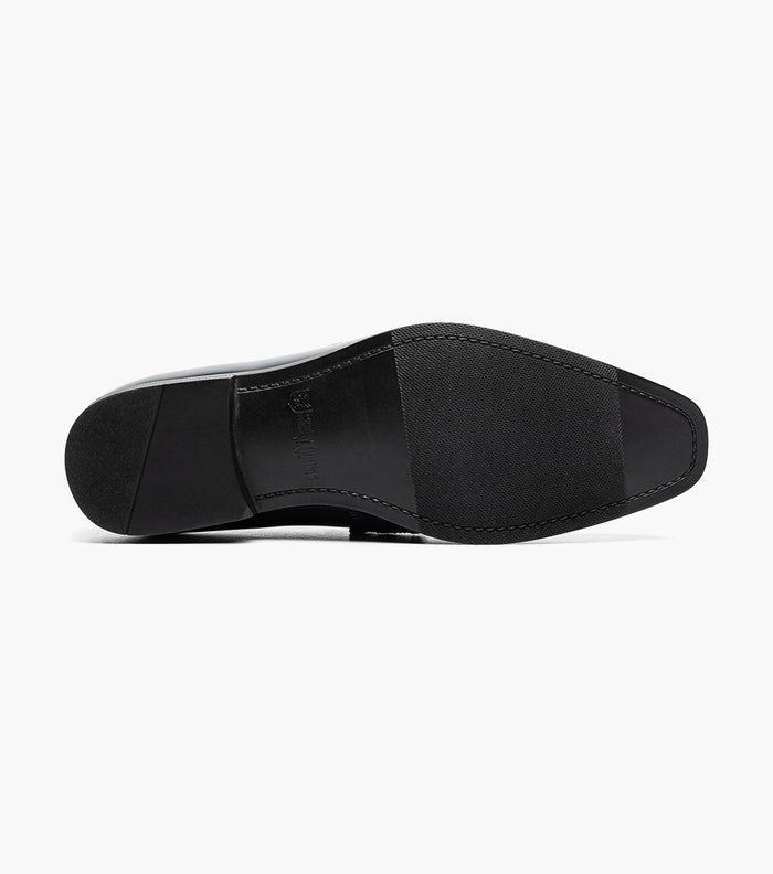 Stacy Adams Spratley Navy Velour Patent Moc Toe Loafers - Upscale Men's Fashion