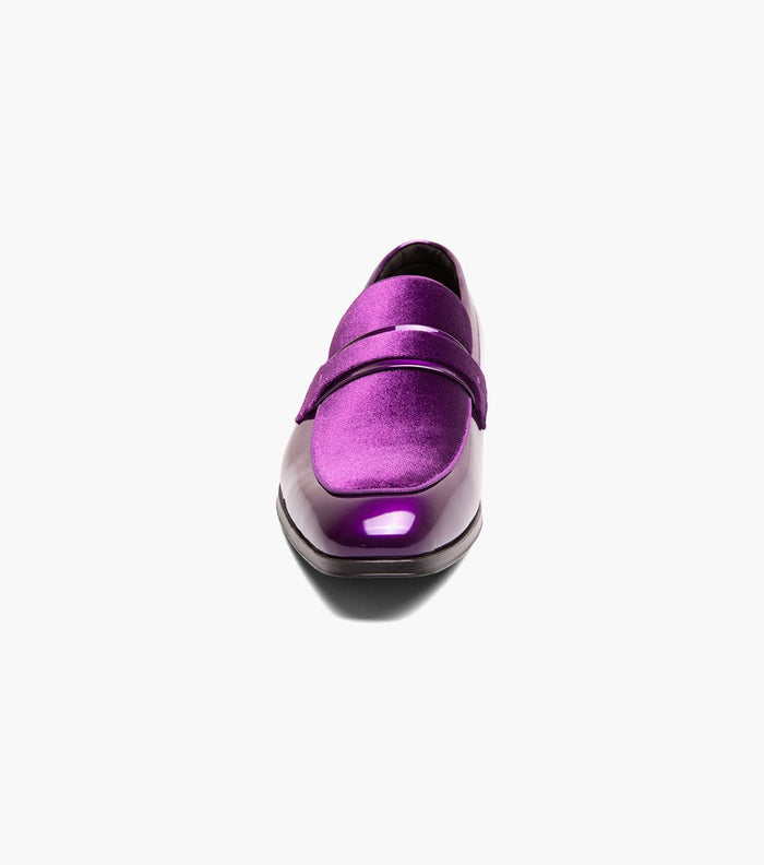 Stacy Adams Spratley Purple Velour Patent Moc Toe Loafers - Upscale Men's Fashion