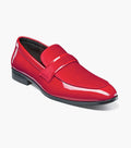 Stacy Adams Spratley Red Velour Patent Moc Toe Loafers - Upscale Men's Fashion