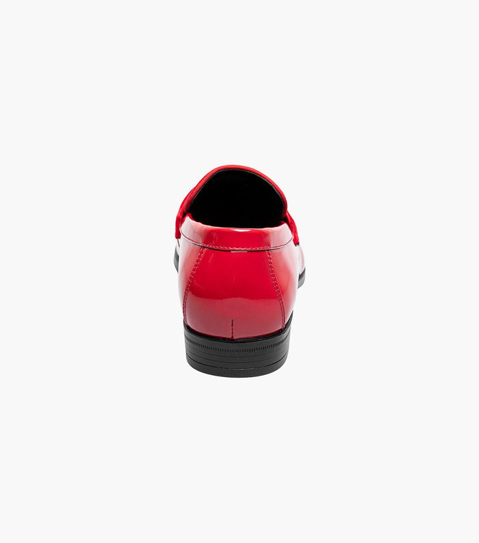 Stacy Adams Spratley Red Velour Patent Moc Toe Loafers - Upscale Men's Fashion