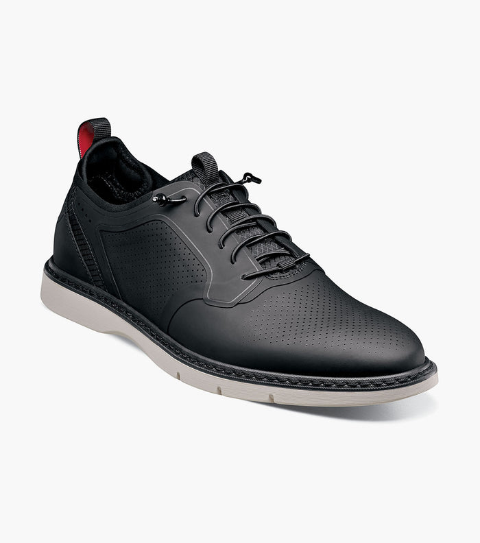 Stacy Adams Synchro Plain Toe Elastic Lace Up - Black - Upscale Men's Fashion