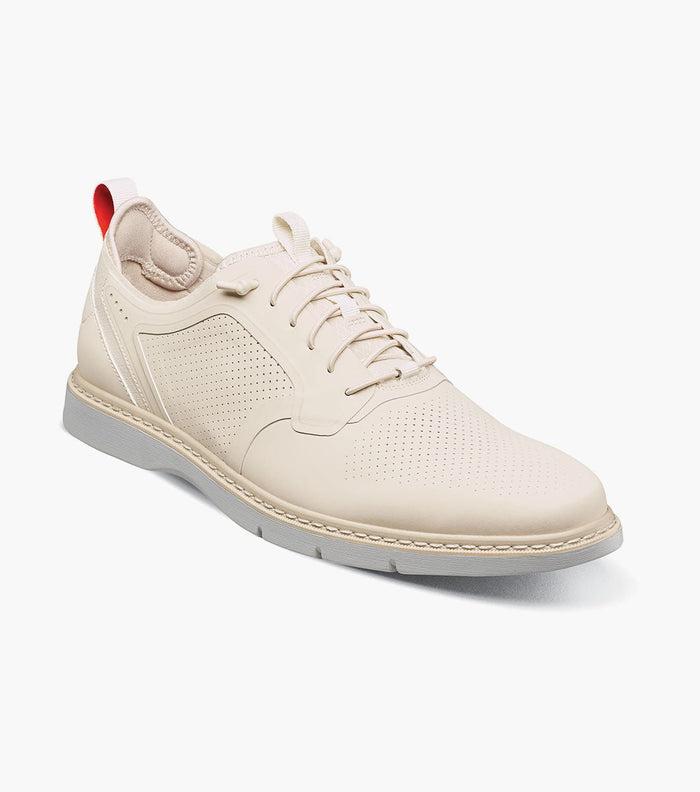 Stacy Adams Synchro Plain Toe Elastic Lace Up - Cream - Upscale Men's Fashion