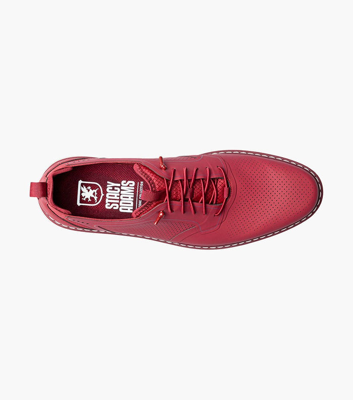 Stacy Adams Synchro Plain Toe Elastic Lace Up - Raspberry - Upscale Men's Fashion