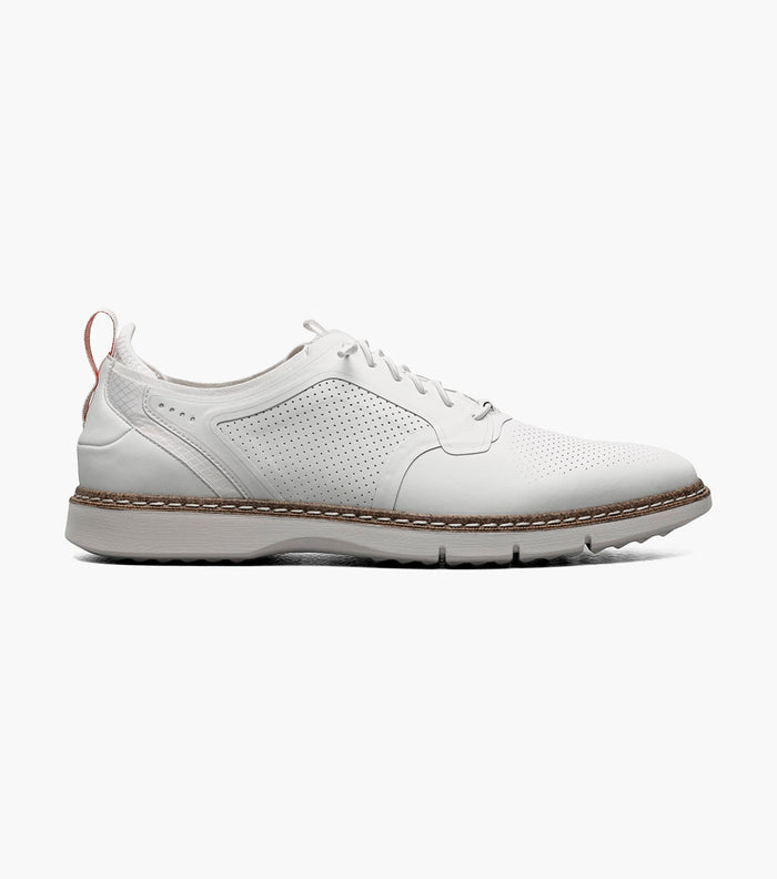 Stacy Adams Synchro Plain Toe Elastic Lace Up - White - Upscale Men's Fashion