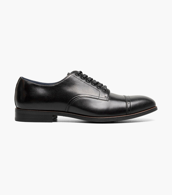 Stacy Adams William Leather Cap Toe Oxford Dress Shoes - Black - Upscale Men's Fashion