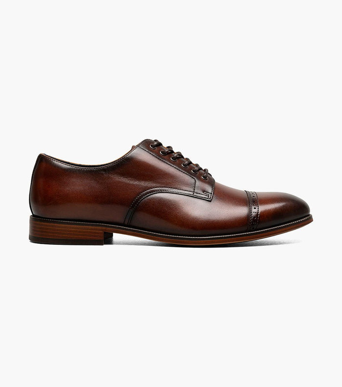 Stacy Adams William Leather Cap Toe Oxford Dress Shoes - Brown - Upscale Men's Fashion
