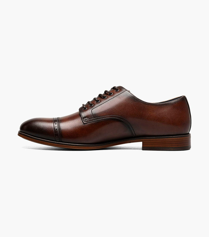 Stacy Adams William Leather Cap Toe Oxford Dress Shoes - Brown - Upscale Men's Fashion