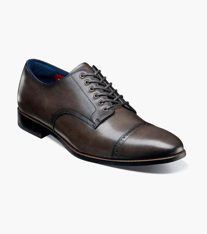 Stacy Adams William Leather Cap Toe Oxford Dress Shoes - Gray - Upscale Men's Fashion