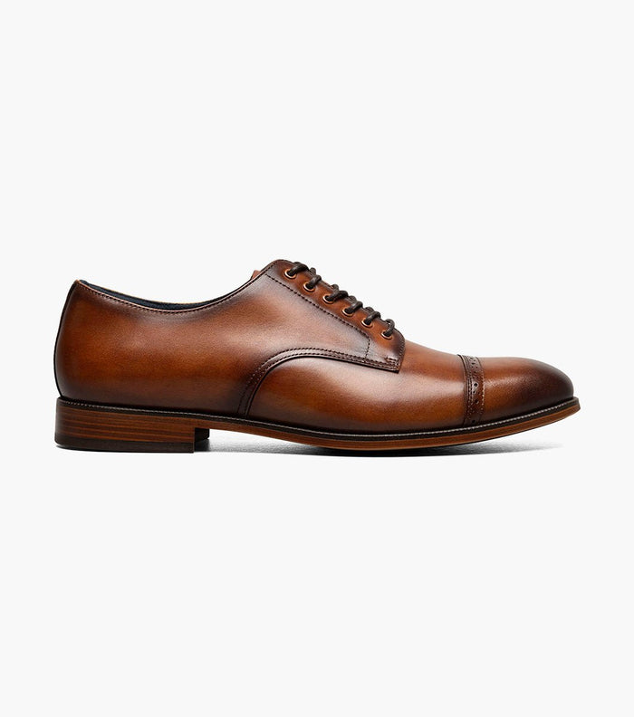 Stacy Adams William Leather Cap Toe Oxford Dress Shoes - Tan - Upscale Men's Fashion