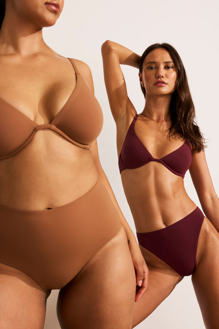 Fawn french-cut swim bottom with smooth bikini brief coverage