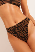 Women's zebra print swim French-cut bikini bottom