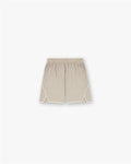 Front product image of a mens grey shorts on a plain white background | Team 247 Aero Shorts in Pebble | Slim fit shorts with zip detailing | 247 Shorts | Represent Clo