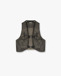 Front product image of a mens chest rig in buttercream on a plain white background | Team 247 Chest Rig in Terrain | Oversized fit loopback jersey with Cobrax popper | 247 Accessories | Represent Clo