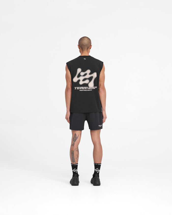 Man wearing black shorts on a plain white background | Team 247 Fused Shorts in Black | Shorts with 4-way stretch and branded waistband | 247 Shorts | Represent Clo