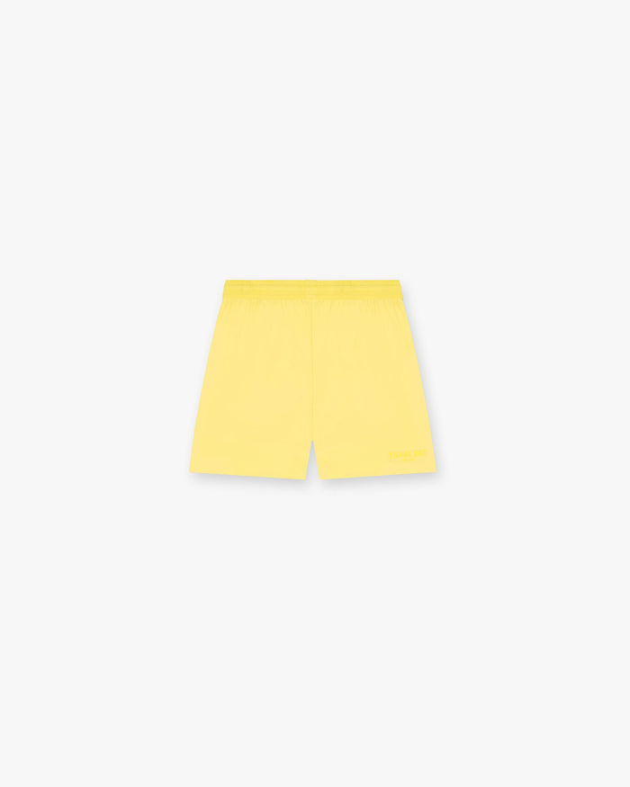 Front product image of mens yellow shorts on a plain white background | Team 247 Fused Shorts in Lemon | Athletic shorts with fused seams | 247 Shorts | Represent Clo