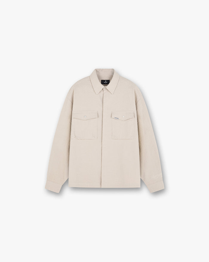 Textured Long Sleeve Shirt - Champagne