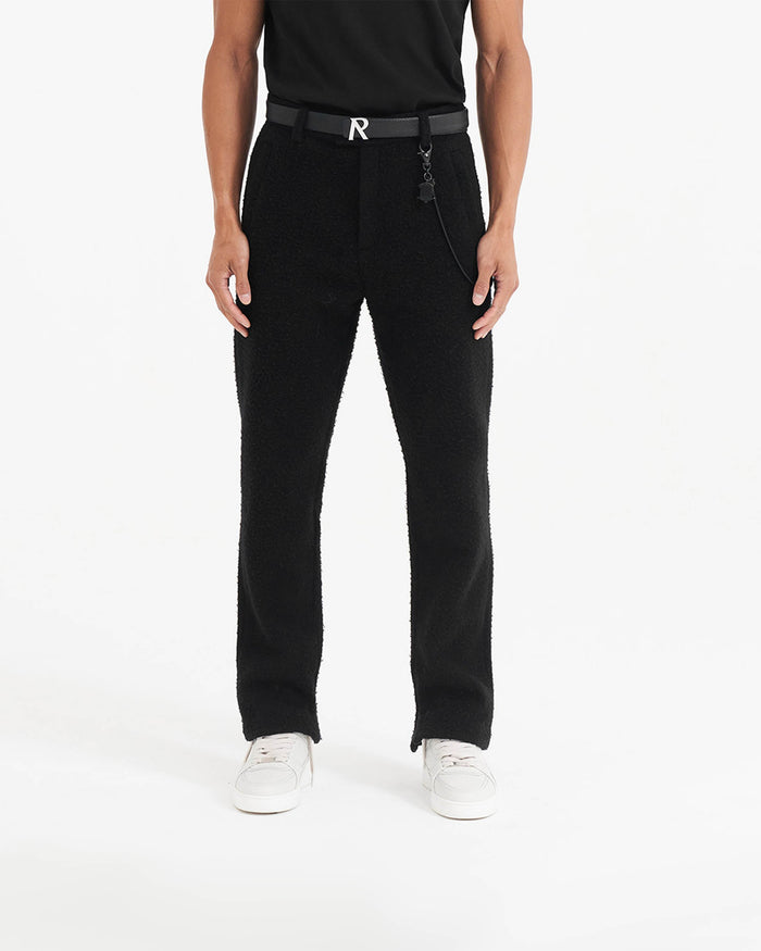 Textured Wool Tailored Pant | Black Pants FW22 | Represent Clo