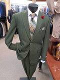 Vinci Green Plaid 2 Piece + Shirt & Tie - Package  107 - Upscale Men's Fashion