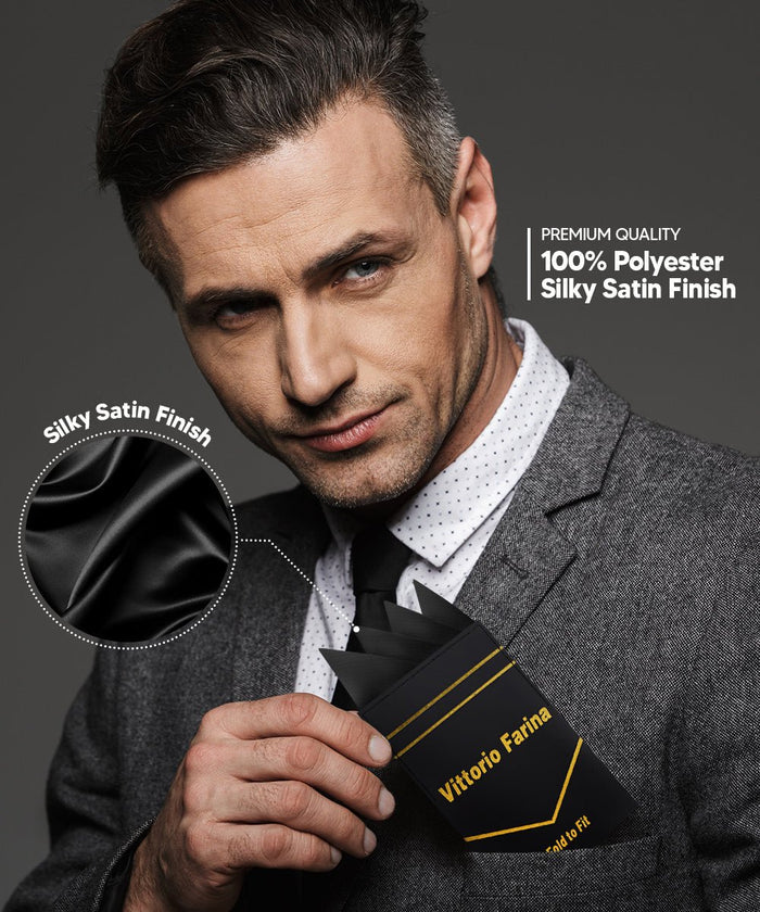 Vittorio Farina Men's Pre-Folded Pocket Square: Four-Point - Upscale Men's Fashion