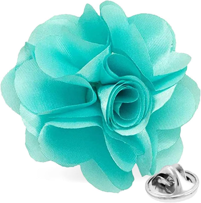 Vittorio Vico Unisex Satin Solid Flower Lapel Pin - Upscale Men's Fashion