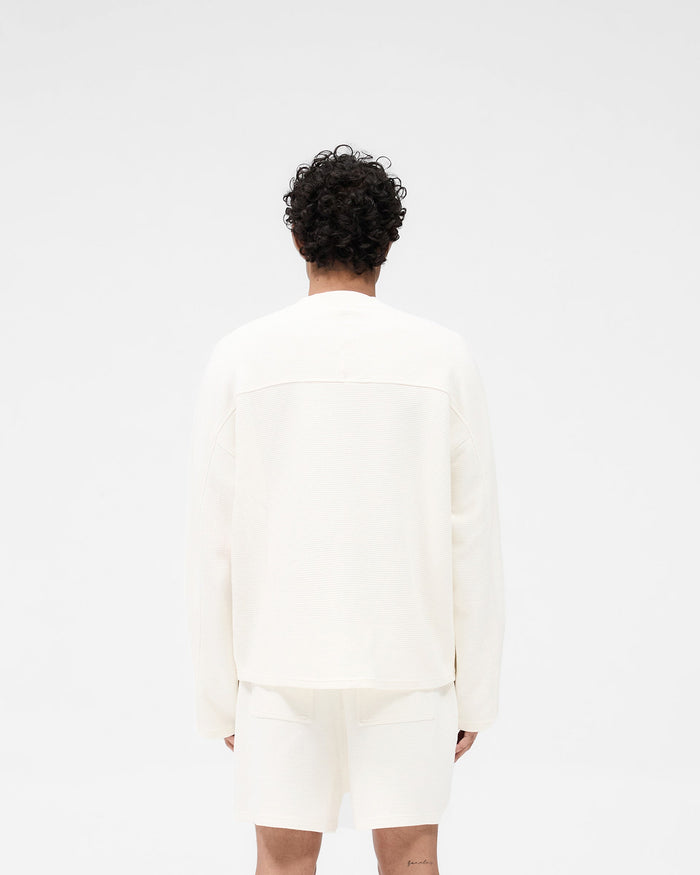 Waffle Long Sleeve T-Shirt - Flat White