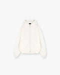 Waffle Zip Through Hoodie - Flat White