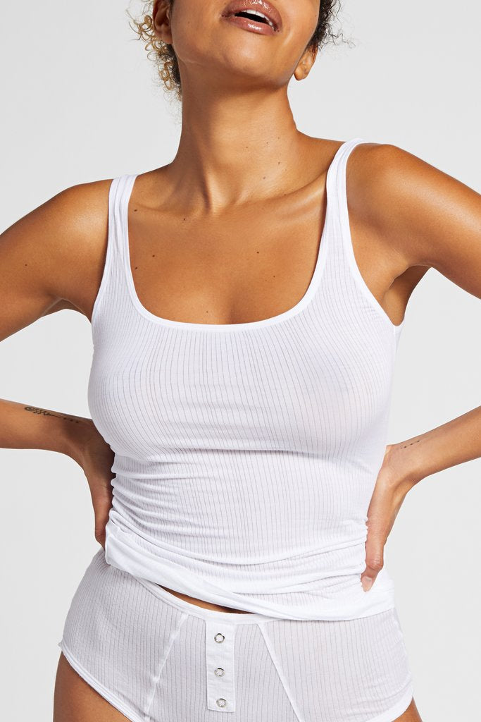 Drop-needle stitch creates a subtle, vertical stripe effect [Jackie S]