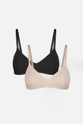 Whipped Non-Wire Bra in Sand + Black (Pack)